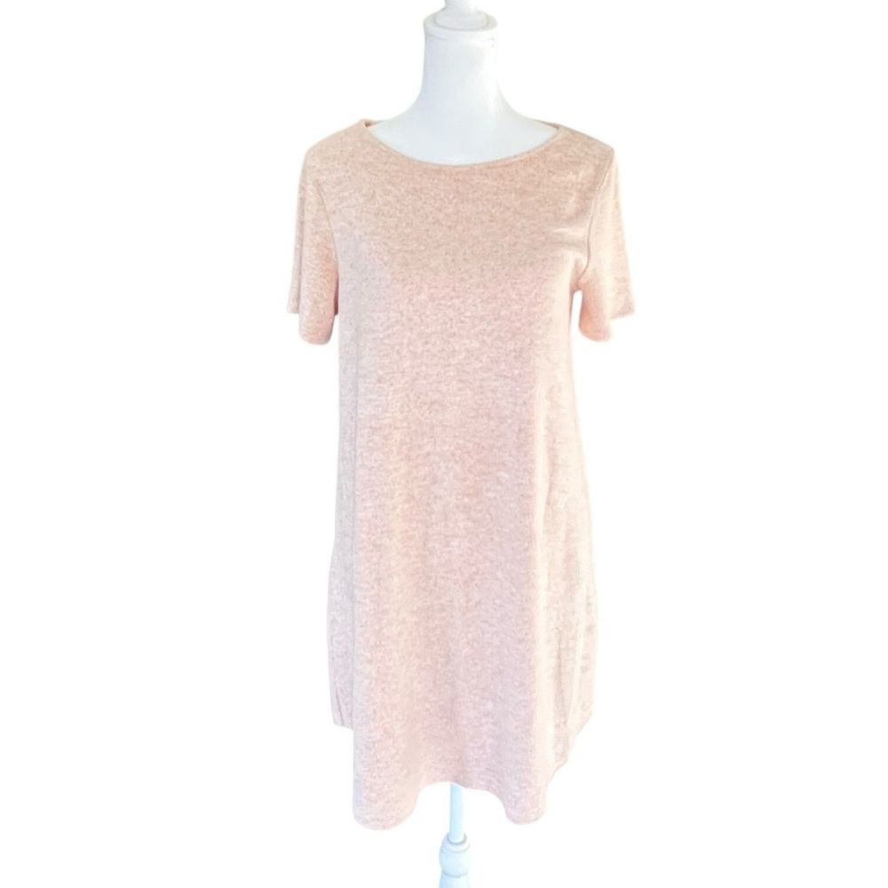 Forever 21 Pink Sweater Dress Knit T Shirt Dress Soft Stretch Casual Mini M